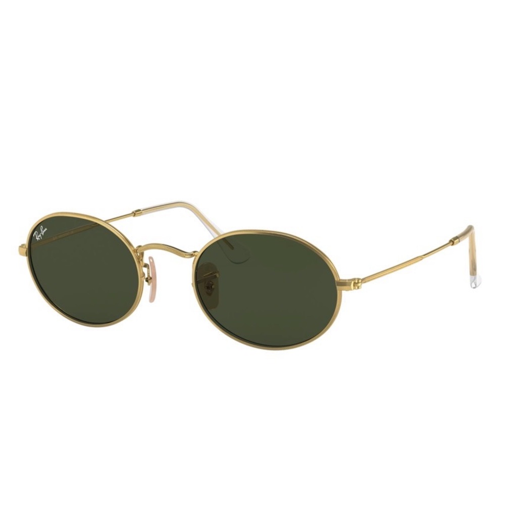 Ray-Ban Gold Frame Oval Sunglasses with Green Lenses RB3547N LIKE NEW!